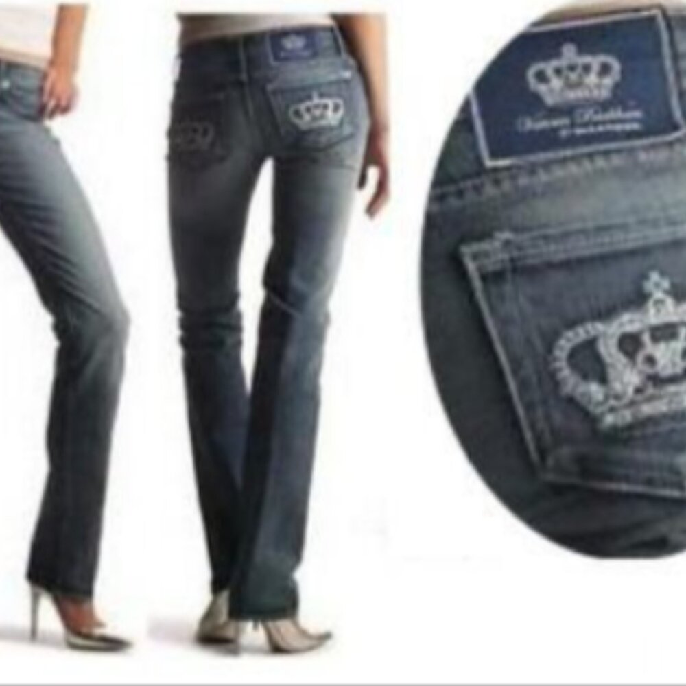 Y2K Victoria Beckham Rock & Republic Slim Stretch Embroidered Jeans Size 27